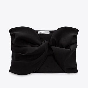 Zara Black Wrap Crop Top